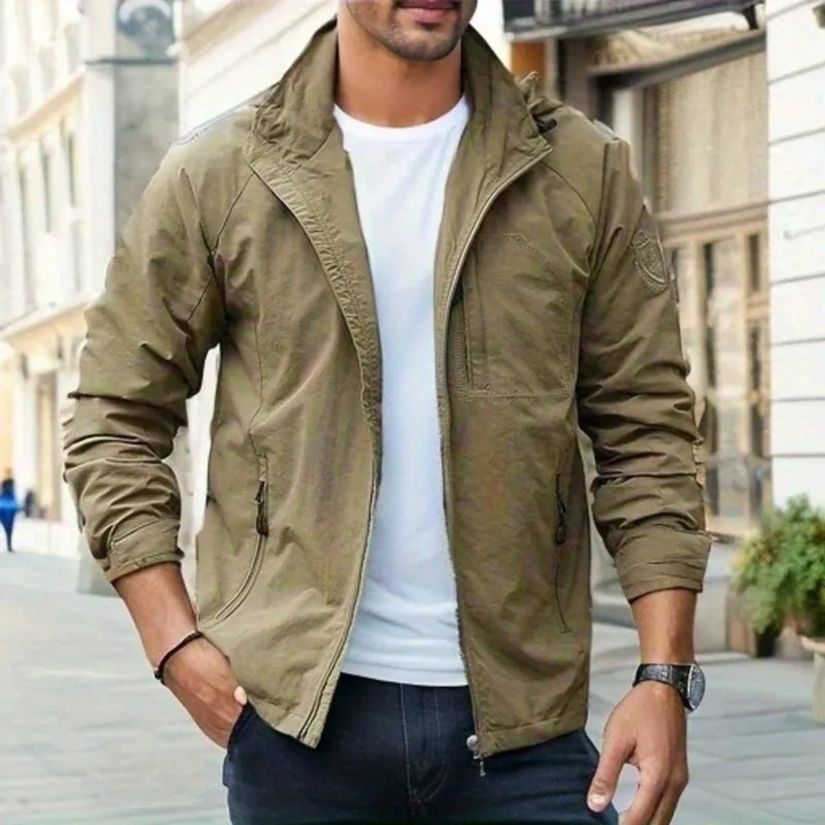 Argus Men's Jacket – Lightweight Summer Cargo Jacket with Practical Pockets & Casual Style