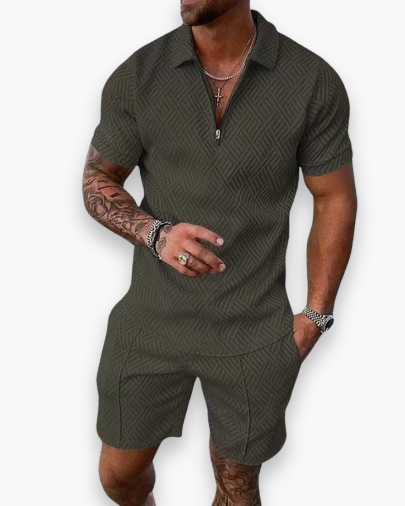Daniel Men's Ensemble – Elegant Summer Set with Polo and Light Shorts