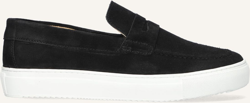 Goosecraft Zwarte Loafers - Detail bovenkant leer