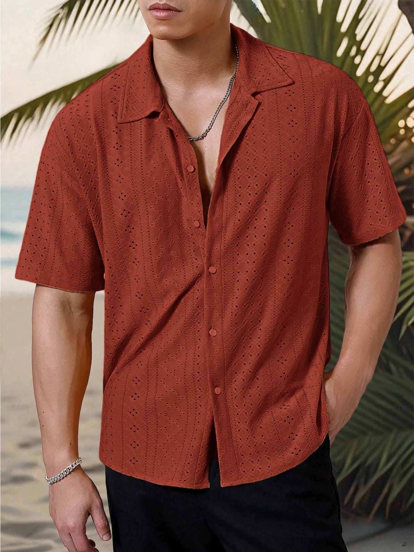 Marjhun Men's Shirt – Elegant & Comfortable Textured Button-Down Shirt for a Casual Look
