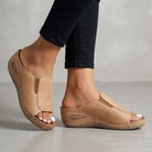 Alva dam ortopediska slip-on sandaler med mjuk komfortssula – beige