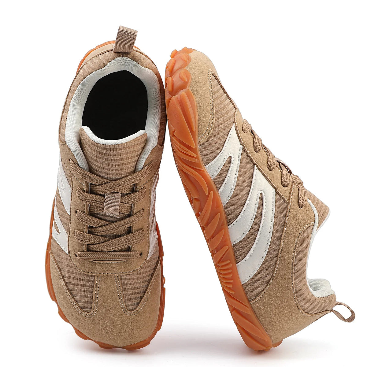 Arvid beige sneakers – profilerad yttерsula närbild