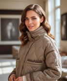 Svart dam pufferjacka oversized – stilren vinterjacka