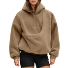 Svart oversized huvtröja med känguruficka, 100% polyesterfleece