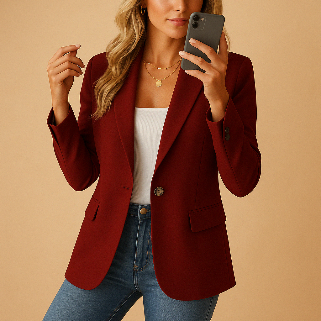 Kelly Blazer Femme Cintré – Elegant Jacket with Stretch Fabric & Structured Cut For Chic Look