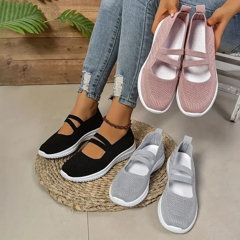 Lätta slip-on promenadskor för dam ovanifrån