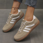 Nora bruna damsneakers med andningsbart material, sidovy