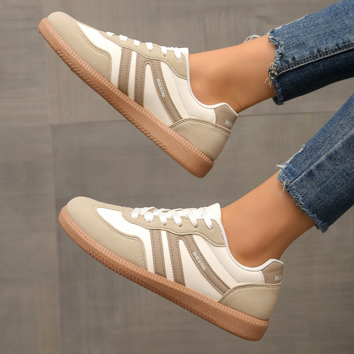 Nora sneakers khaki – lätta och andningsbara damskor