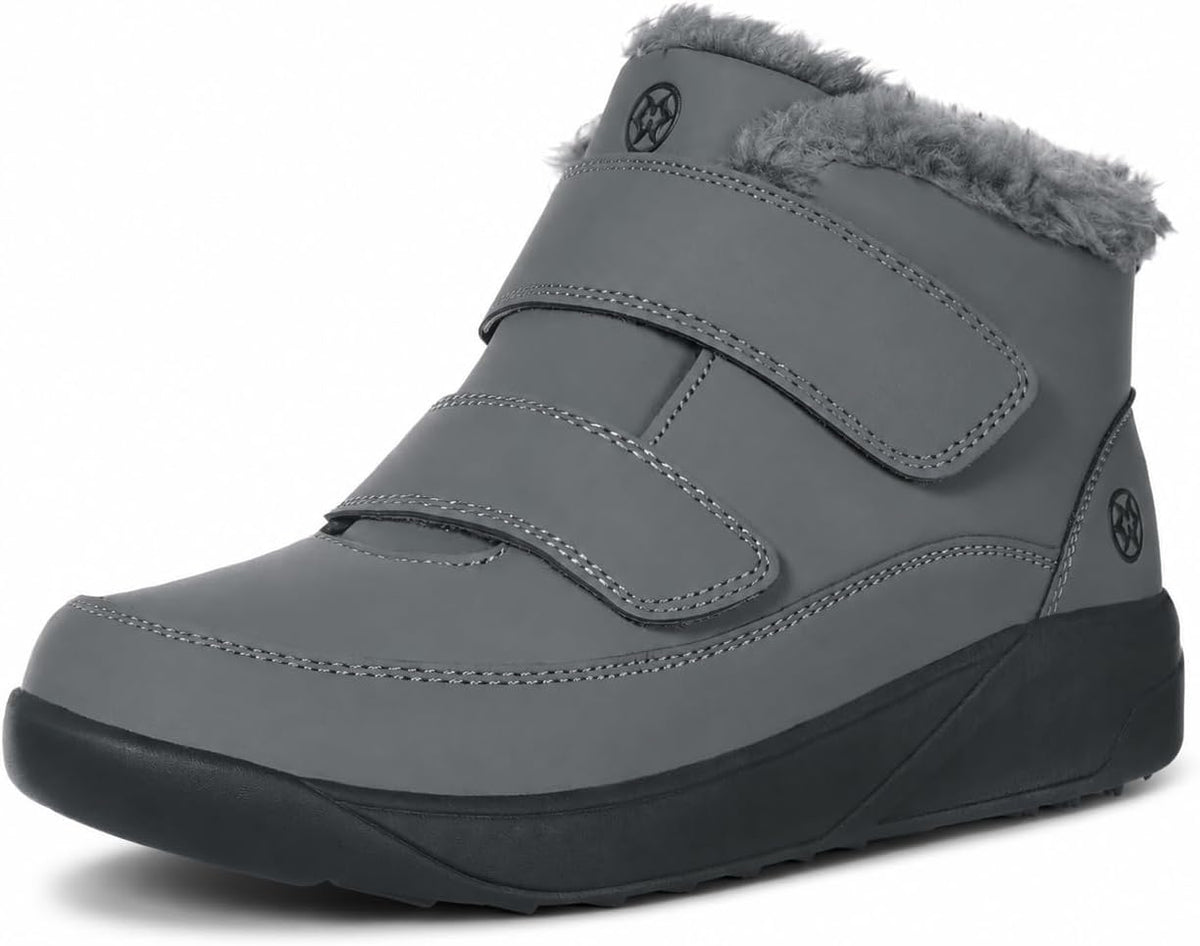 Nordvik herr vinter ankelboots med kardborreband – grå
