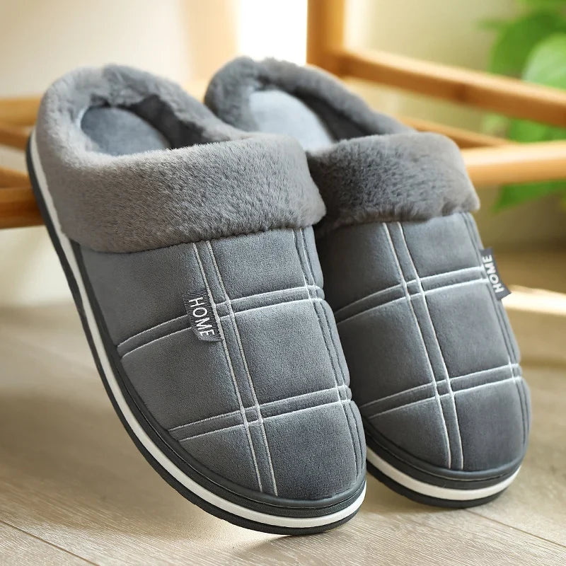 Ovanifrån av Relax unisex bomullstofflor i brun