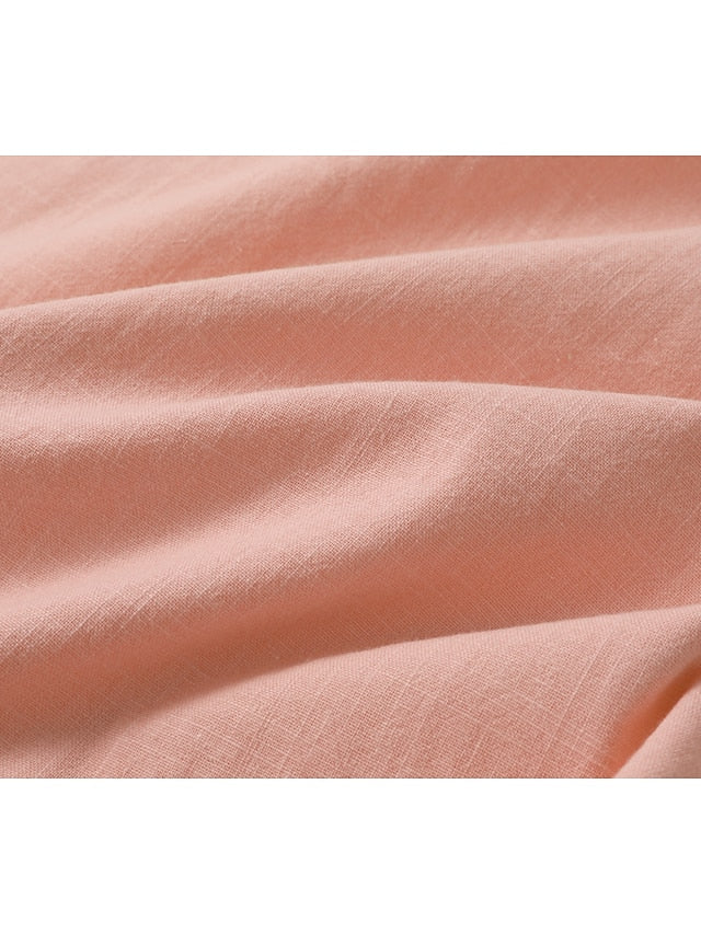 Linen Shirt for Men Silas – Breathable Summer Shirt with Henley Collar & Short Sleeves