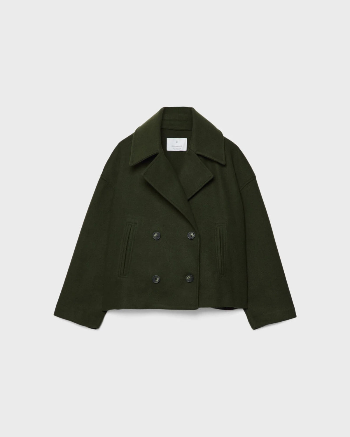 Vanessa Damjacka – Elegant & Varm Kort Dubbelknäppt Yllejacka för Vintern