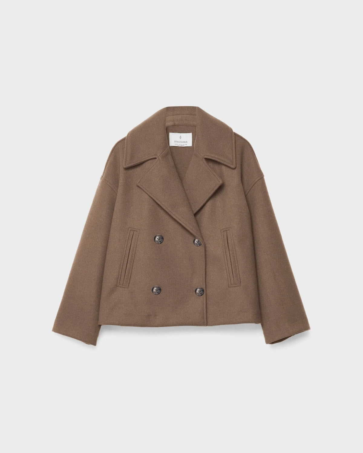 Vanessa Damjacka – Elegant & Varm Kort Dubbelknäppt Yllejacka för Vintern