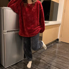 Selma fleece loungewear set med lång ärm och långa byxor