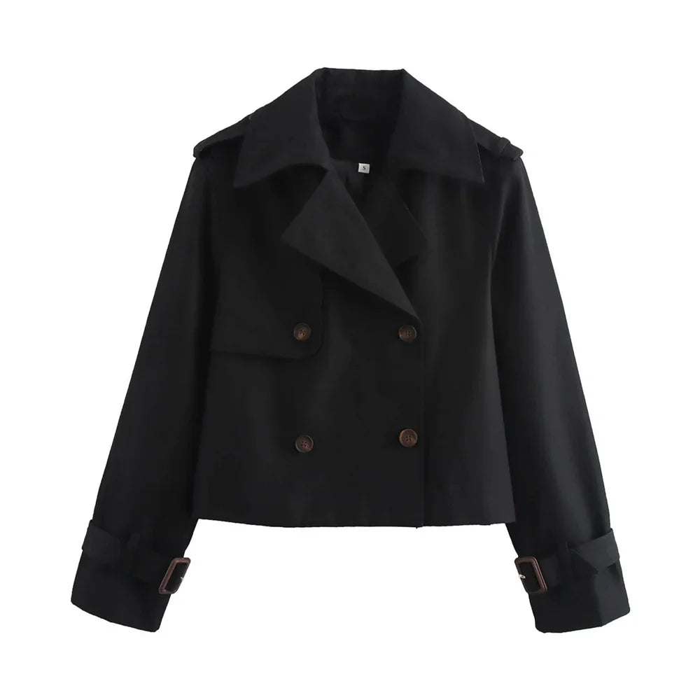 Stilren cropjacka i polyester för modern streetwear-look