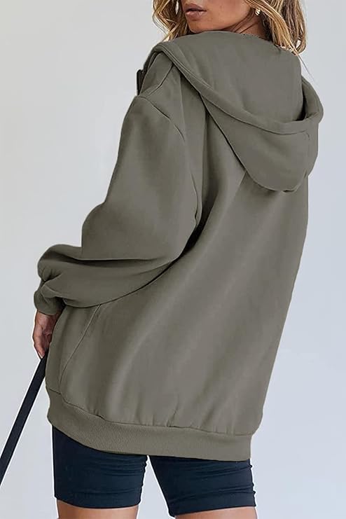 Vit dam oversized hoodie i avslappnad passform